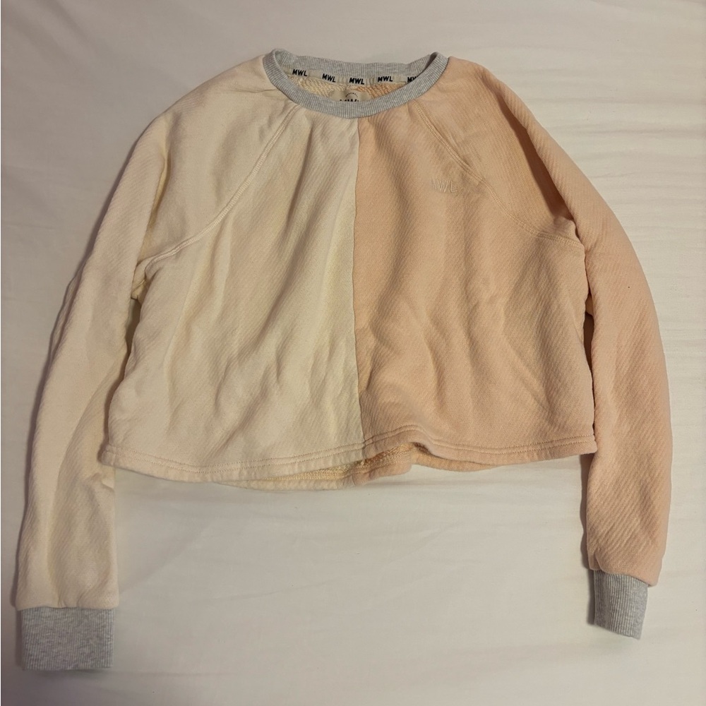 Madewell Airyterry Colorblock Crop Sweater in Size XS